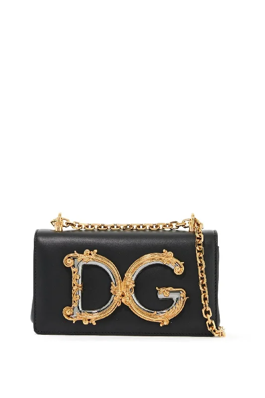 Women's bags with metallic accents and minimalist style for an edgy, fashionable look-"dg girls mini crossbody bag with