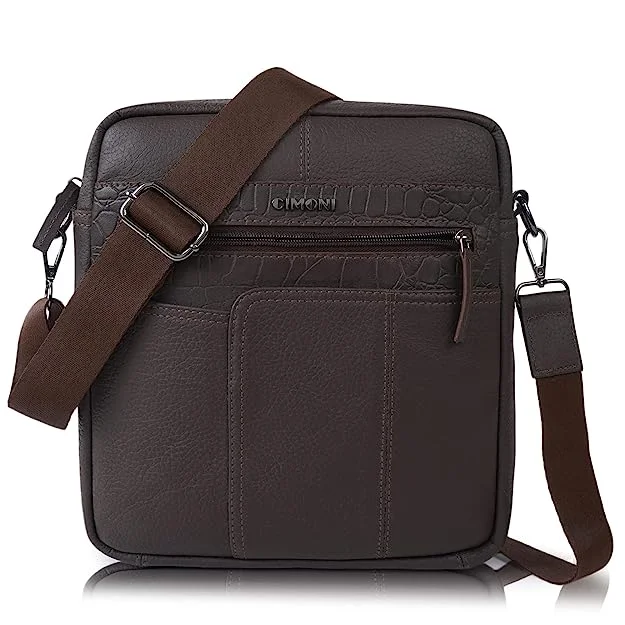 Women's bags with structured shape and smooth leather finish for a timeless design-CIMONI Genuine Leather Casual Crossbody Daytrip Shoulder Men Sling bag