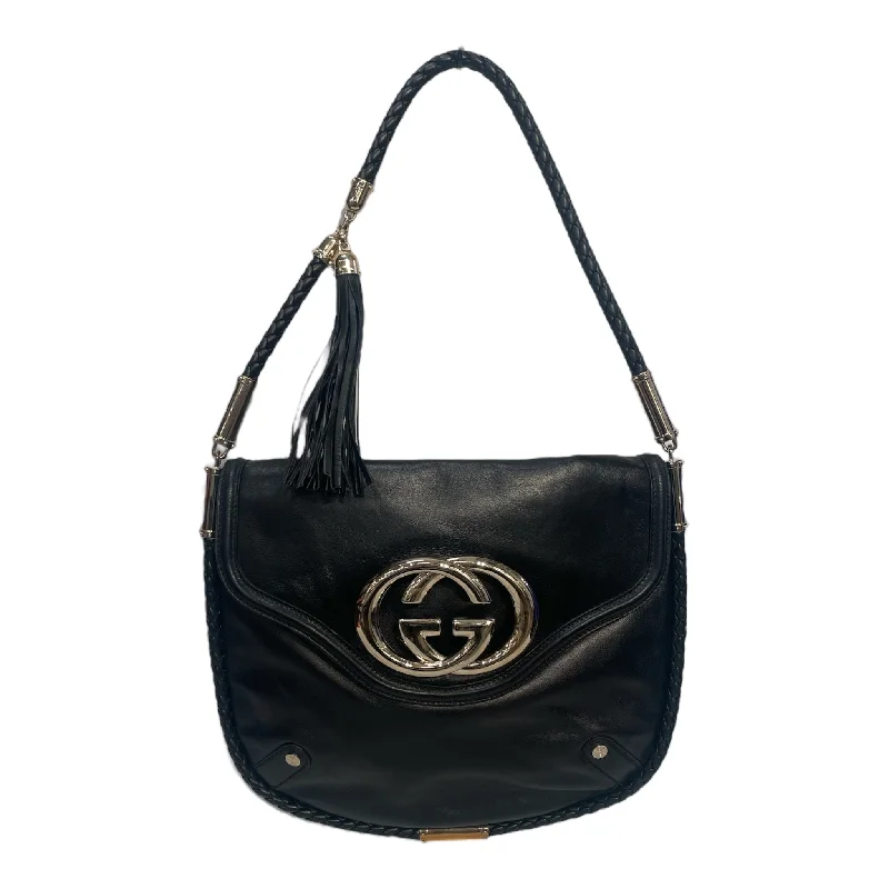 Women's bags with clean, simple lines and premium leather material for everyday sophistication-GUCCI/Hand Bag/Leather/BLK/Britt Tassel Flap Bag