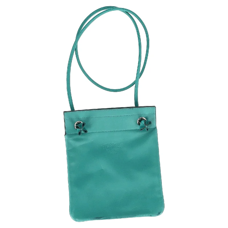 Women's bags with soft fabric and vintage design for a timeless, chic appearance-Hermès Mini Aline Milo Crossbody Bag in Turquoise Lambskin Leather