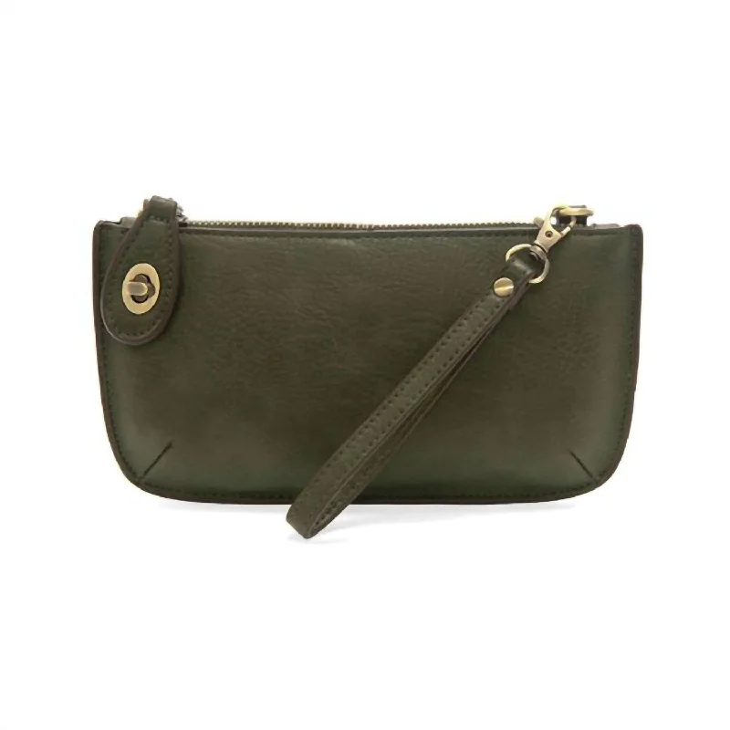 Women's bags with soft faux suede material and chic design for versatile wear-Mini Crossbody Wristlet In Hunter Green