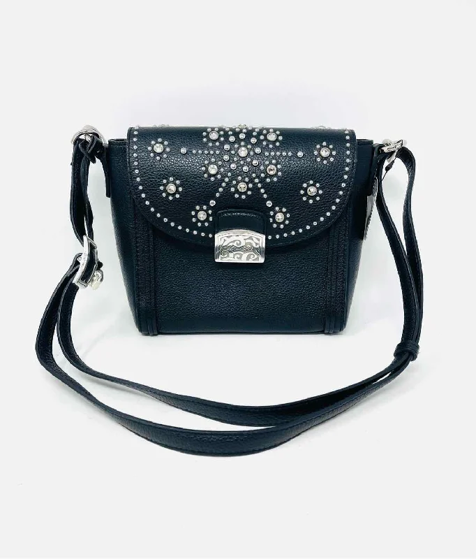 Women's bags with simple and refined design for professional and casual occasions-Brighton Bk/Wh/Rd Rhinestones Leather NEW Designer Crossbody Purse