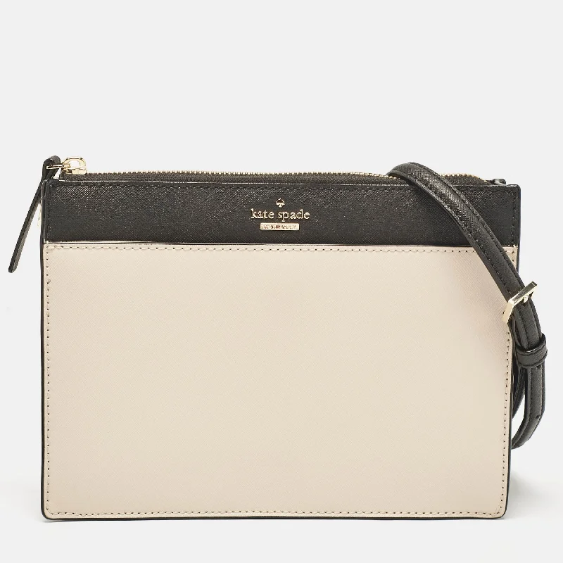 Women's bags with foldable design and lightweight material for easy portability-Kate Spade Beige/black Leather Cameron Street Clarise Crossbody Bag