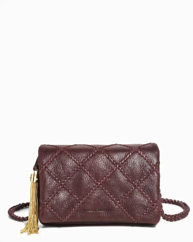 Stylish women's bags with detachable shoulder strap and sleek silhouette for modern wear-Madison Convertible Chain Crossbody Bag In Burgundy