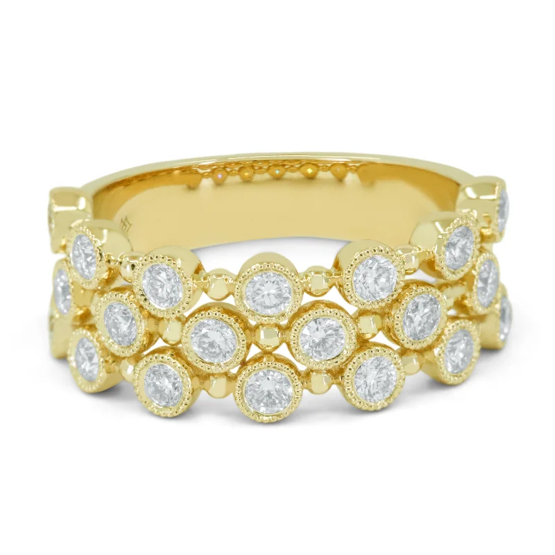 14K Yellow Gold,white Diamond Ring