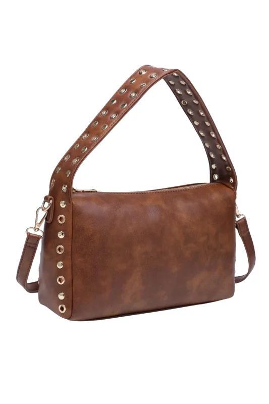 Women's bags with shiny metallic accents and sleek design for evening glamour-Jane Crossbody - Cognac