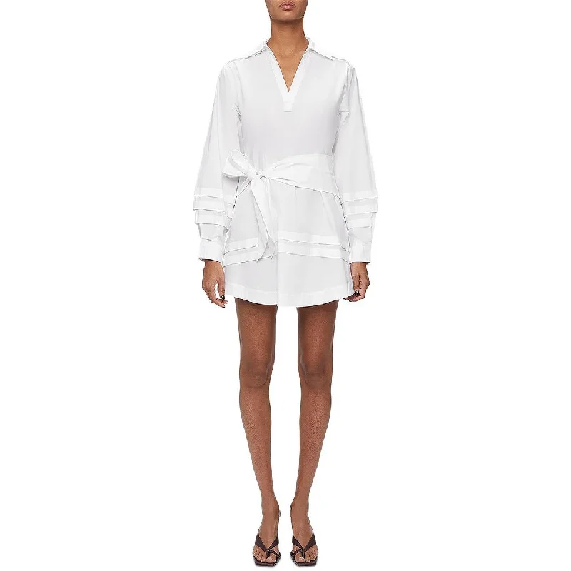 Party Dresses for Celebration -Jonathan Simkhai Womens Leen Belted V-Neck Shirtdress