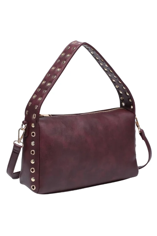 Practical women's bags with internal zip pockets and adjustable shoulder strap for comfort-Jane Crossbody - Burgundy