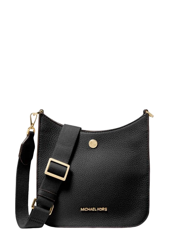 Women's bags with sleek silhouette and smooth finish for everyday wear-Michael Kors Briley  ebbled Leather Crossbody Messenger Bag