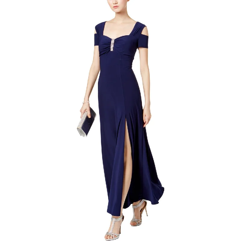 Belted Dresses for Shaping -R&M Richards Womens Embellished Sweetheart Neck Evening Dress