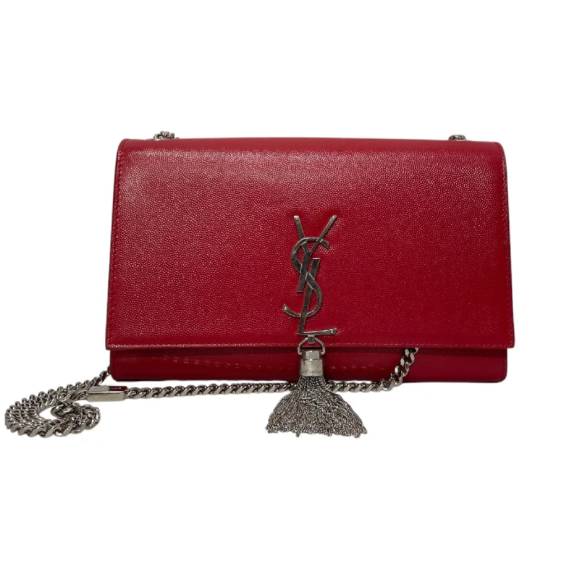 Women's bags with a fold-over top and magnetic closure for easy access and style-YVES SAINT LAURENT/Cross Body Bag/Leather/RED/