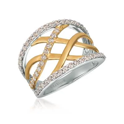 Rings with wide bands for statement wear -14K TT RING 0.86 DIA