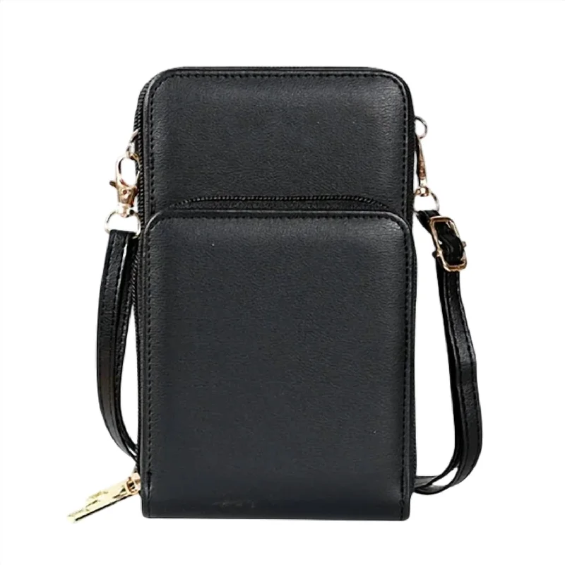 Stylish women's bags with minimalistic design and soft leather for everyday wear-Women's Crossbody Messenger Bag In Black