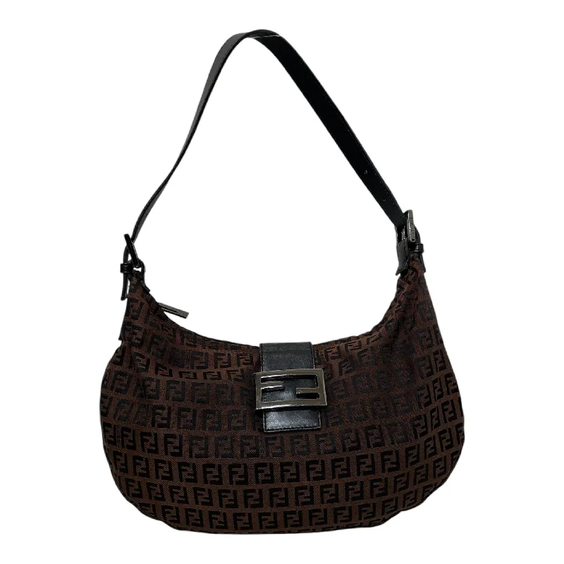 Women's bags with soft suede material and adjustable strap for easy wear-FENDI/Hand Bag/All Over Print/BRW/Fendi Dark Brown Canvas