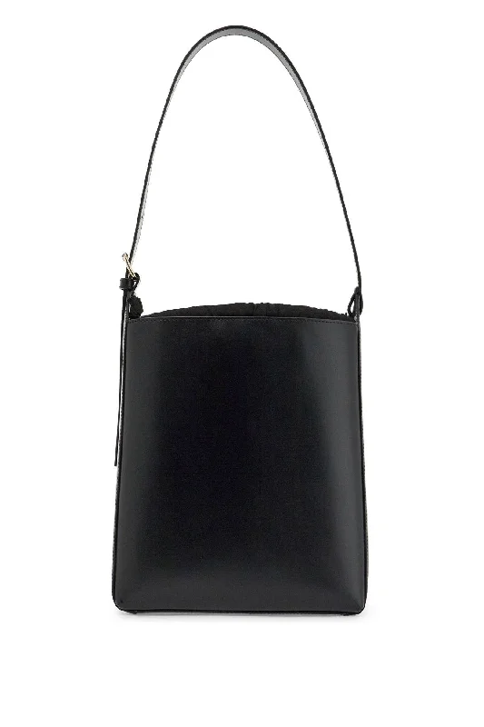 Women's bags with quilted design and chain strap for a sophisticated look-A.p.c. Minimalist Black Leather Crossbody Bag With Adjustable Strap