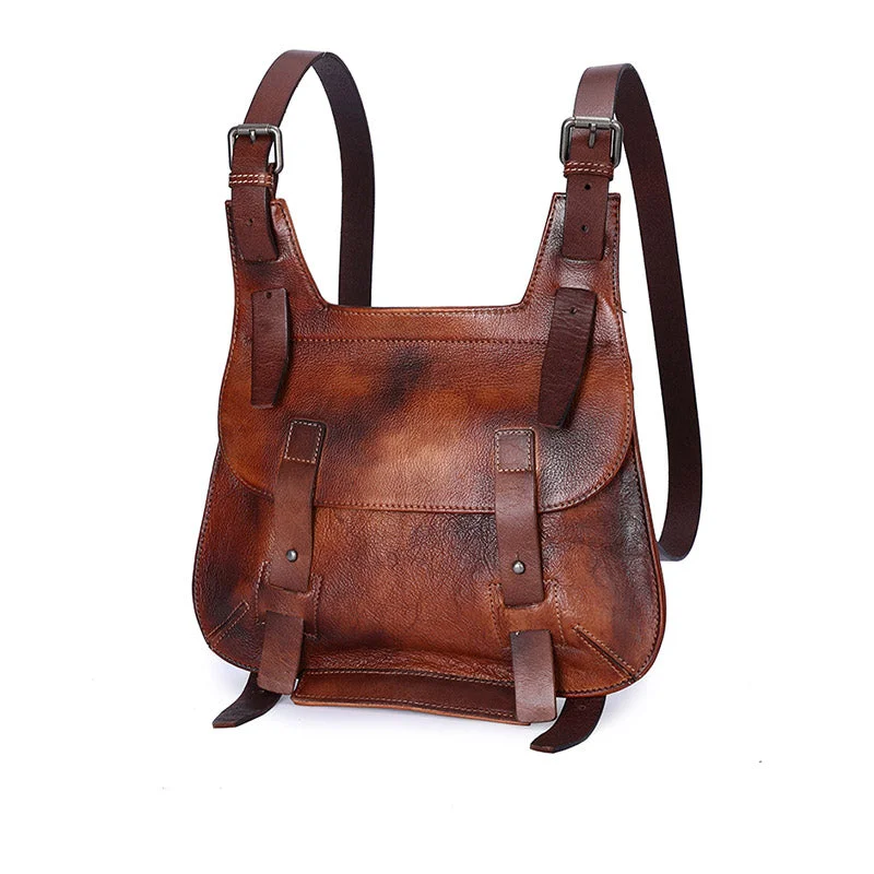 High-quality women's bags with luxury materials and detailed stitching for durability-Cool Womens Brown Leather Convertible Backpack Bags Crossbody Purse for Women