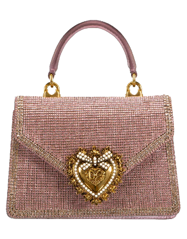 Women's bags with intricate designs and textured leather for a fashionable, statement look-Light Rose Devotion Top Handle Bag