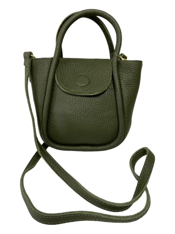 Elegant women's bags with long straps and minimalist design for versatile styling options-Oliveve Olive Green Leather Top Handle Magnetic Close Crossbody Strap Bag