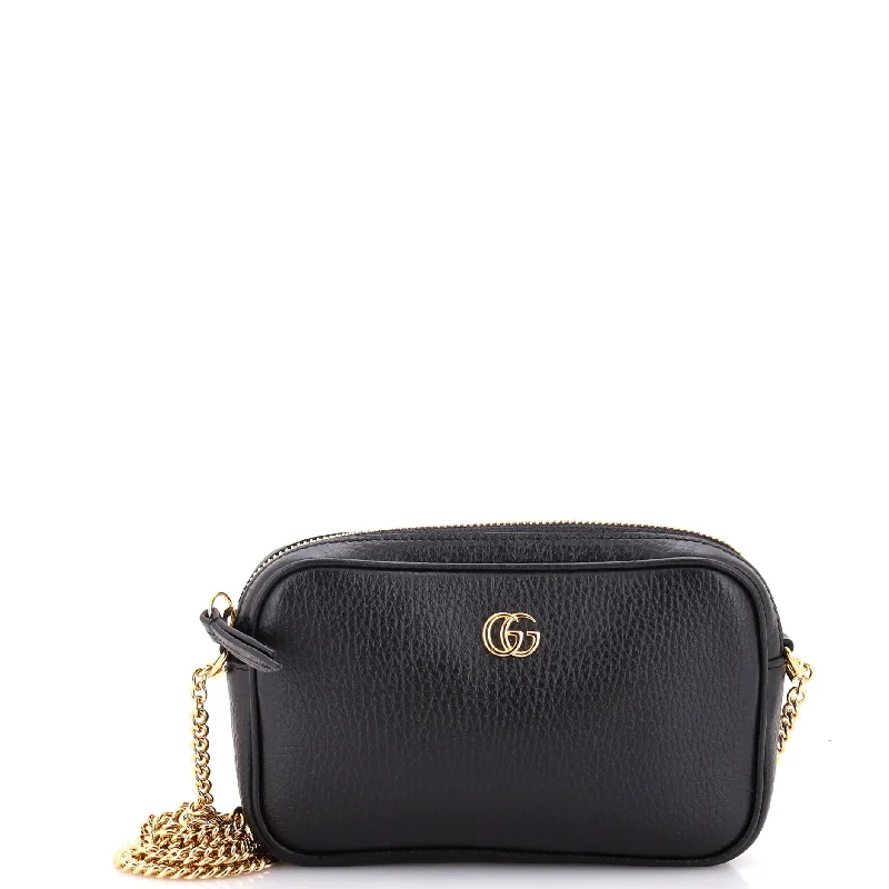 Stylish women's bags with open-top design and multiple pockets for easy access-GG Marmont Crossbody Bag Leather Mini