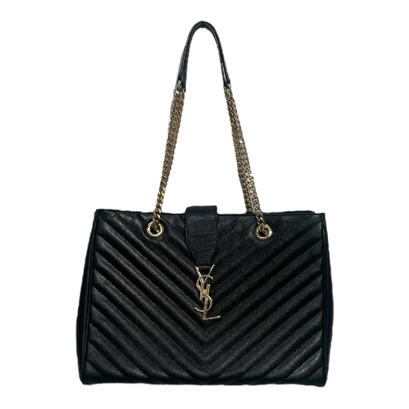 Trendy women's bags with embossed texture and leather accents for high-fashion statement-YVES SAINT LAURENT/Hand Bag/Leather/BLK/