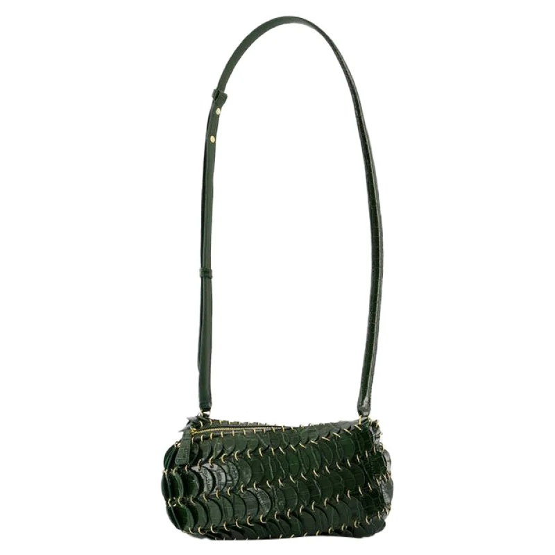 Elegant women's bags with leather detailing and minimalist shape for sophisticated look-Crossbody - Rabanne - Metal - Green