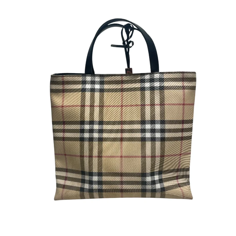 Women's bags with detachable straps and versatile design for different occasions-BURBERRY LONDON/Tote Bag/Plaid/Nylon/MLT/