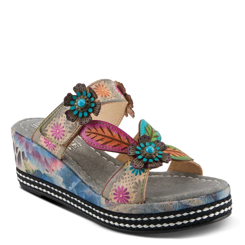 Fashionable sandals for women with metallic straps and bold color combinations-L'ARTISTE COASTAL SANDALS