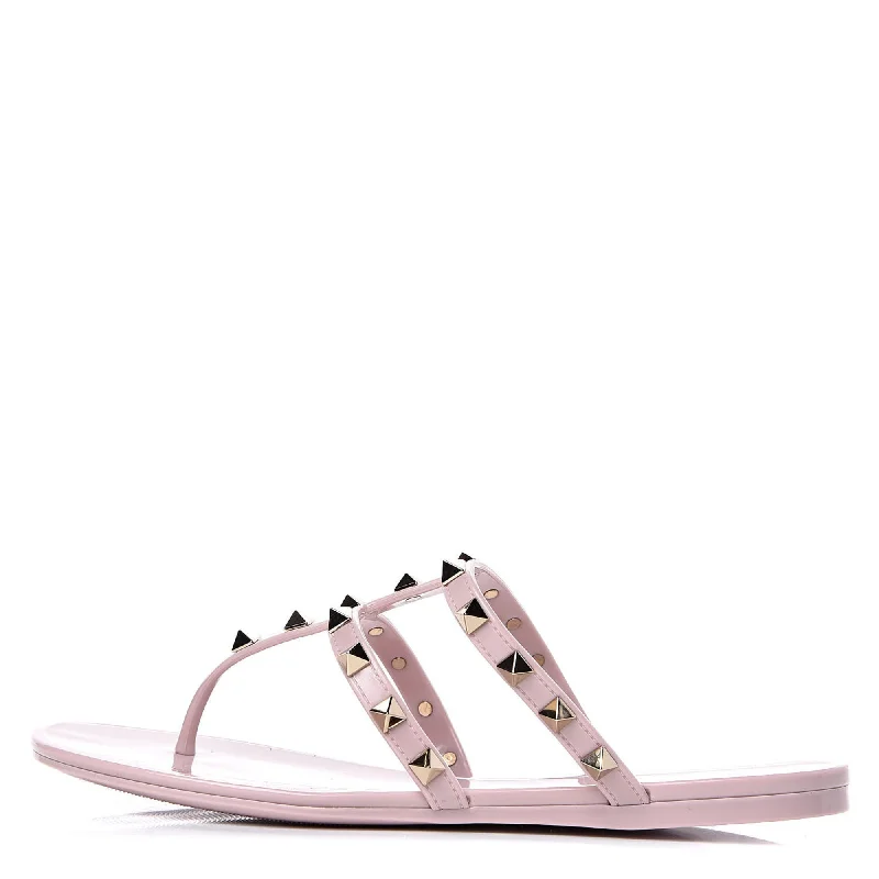 Comfortable sandals for men with velcro straps and soft material construction-Valentino Garavani Rockstud Rubber Sandals