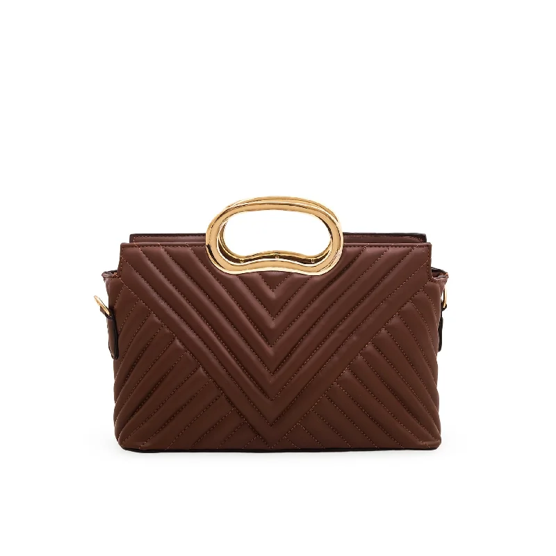 Classic women's bags with structured design and polished finish for office wear-Brown Crossbody Bag P54595