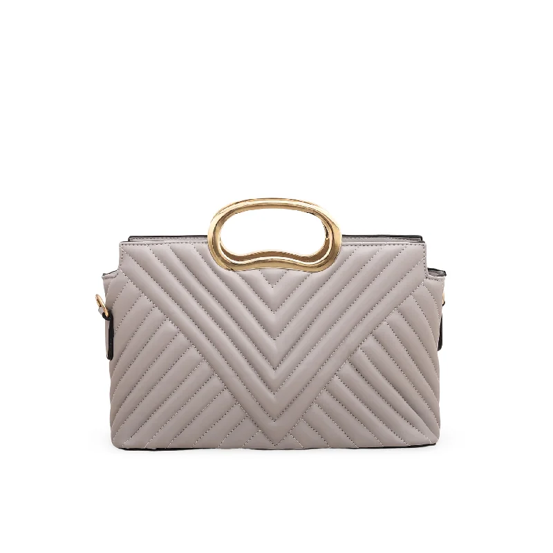 Women's bags with woven texture and leather handles for a chic yet casual look-Grey Crossbody Bag P54595