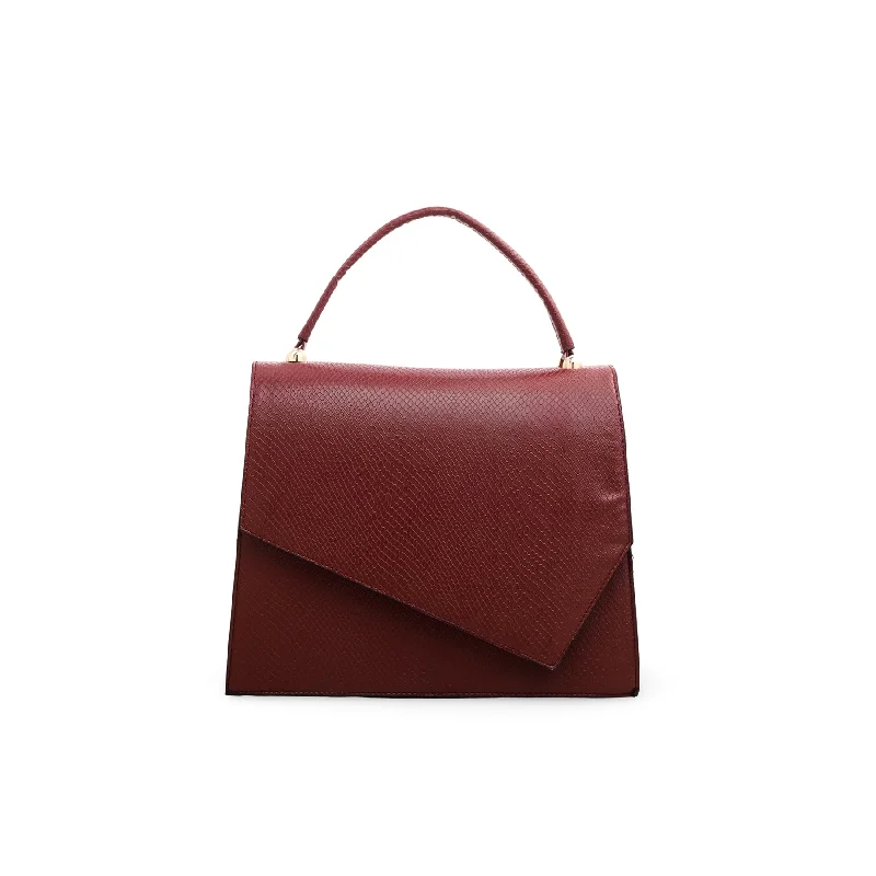 Stylish women's bags with soft velvet material and bold embellishments for glam-Maroon Crossbody Bag P54588