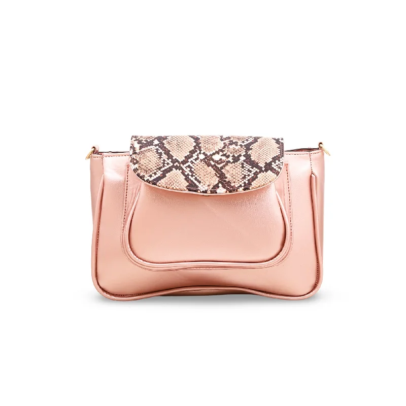 High-quality women's bags with luxury materials and detailed stitching for durability-Peach Crossbody Bag P54582