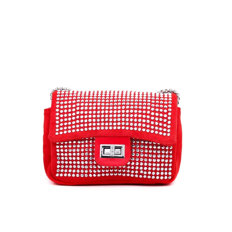 Women's bags with adjustable shoulder straps and multiple compartments for convenience-Red Crossbody Bag P36119