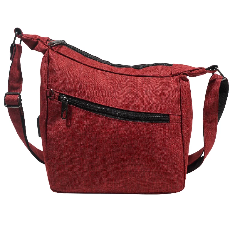 Women's bags with a fold-over top and magnetic closure for easy access and style-Anti Theft Crossbody Bag Red