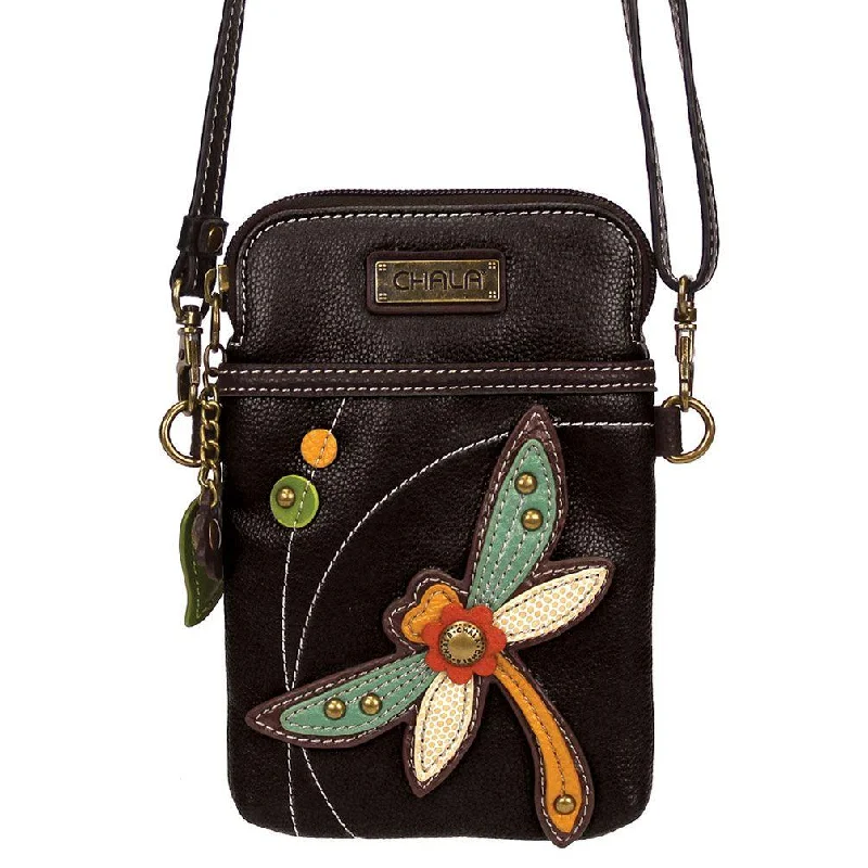 Fashion-forward women's bags with geometric patterns and bold hardware for unique style-Chala Cellphone Crossbody Handbag DRAGONFLY