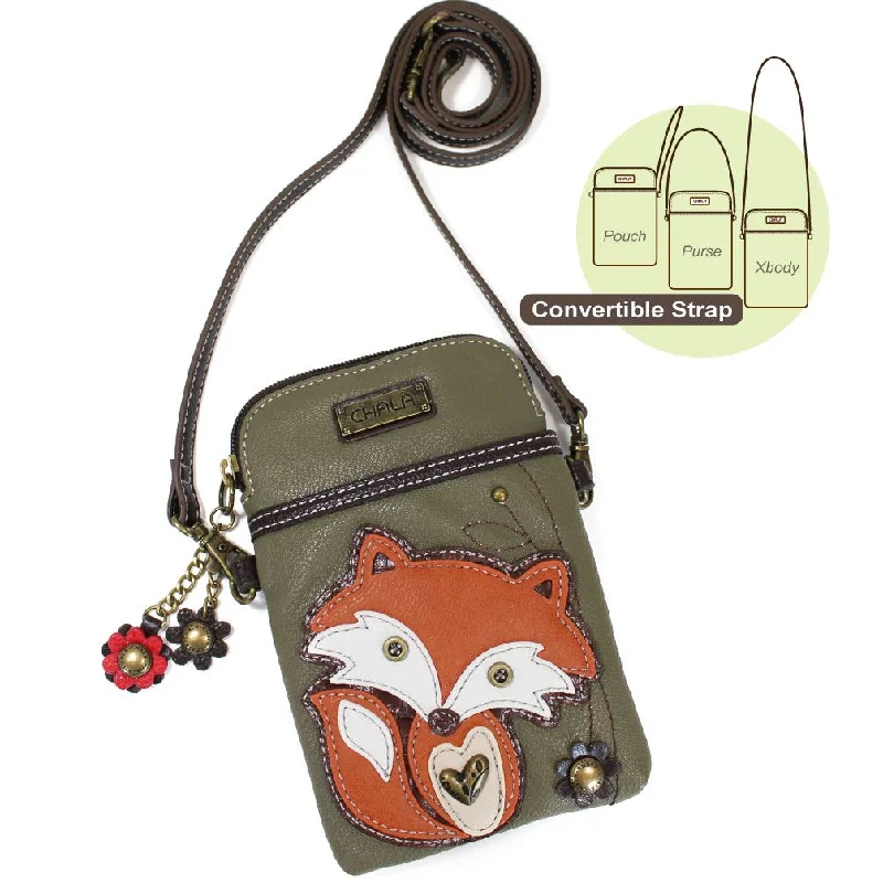 Women's bags with oversized size and multiple pockets for versatile, all-day use-Chala Cellphone Crossbody Handbag FOX