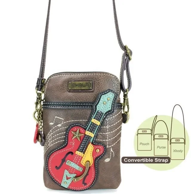 Women's bags with spacious interior and organized pockets for practical use-Chala Cellphone Crossbody Handbag Guitar