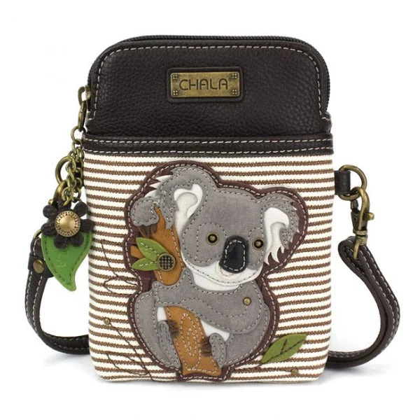 Women's bags with round design and top handle for retro-inspired style-Chala Cellphone Crossbody Handbag KOALA