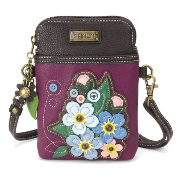 Women's bags with sleek and modern design and minimalist silhouette for sophisticated style-Chala Cellphone Crossbody Handbag Purple Forget Me Not