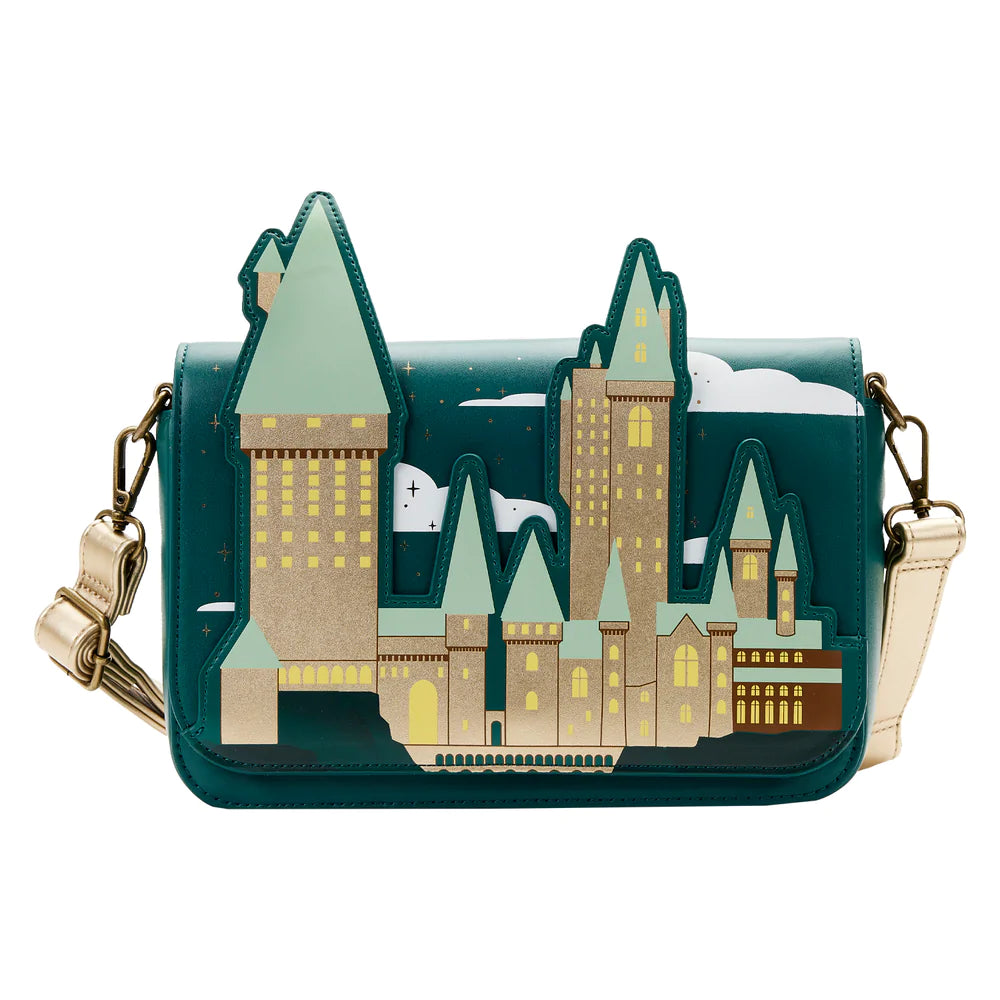 Women's bags with structured design and luxurious leather for high-end fashion-Loungefly Harry Potter Golden Hogwarts Castle Crossbody Bag