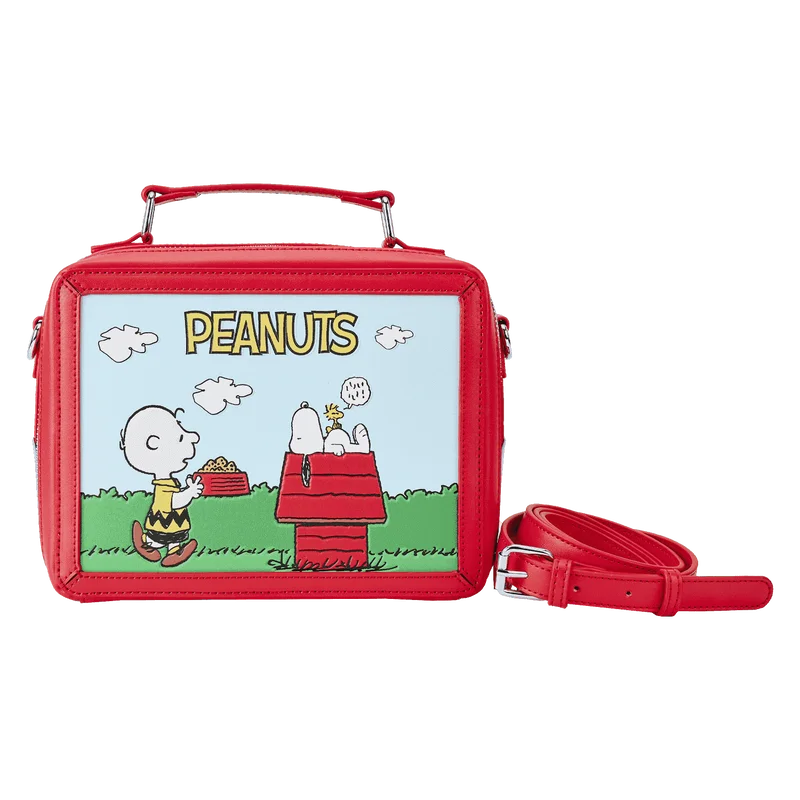 Women's bags with high-quality vegan leather and modern minimalist design for eco-friendly fashion-Peanuts Charlie Brown Vintage Lunchbox Crossbody Bag