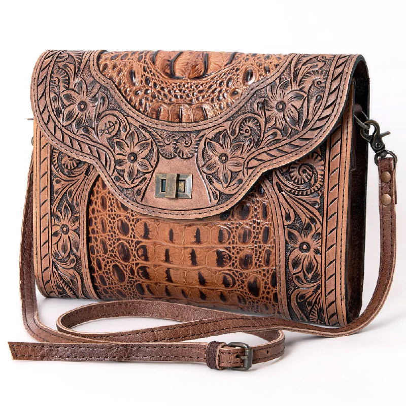 Stylish women's bags with leather material and spacious interior for essentials-American Darling Ostrich Crossbody Bag