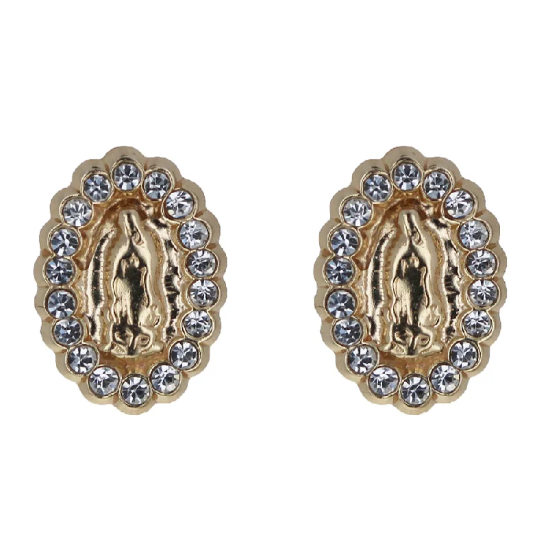 Best necklaces and pendants with crystal accents for a sparkling and elegant style-14KT Gold Guadalupe CZ Studs