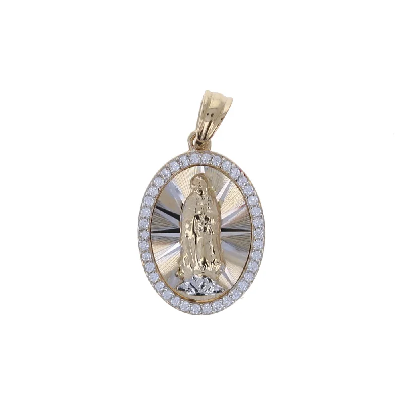 Best necklaces and pendants with glowing moonstone for an ethereal glow-14kt Guadalupe Medal