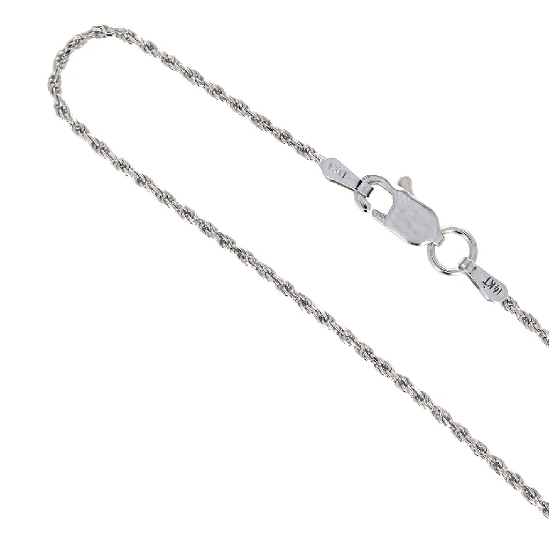 Necklaces and pendants with infinity love symbols for an eternal, romantic gesture-14KT White Gold 1mm Rope Chain