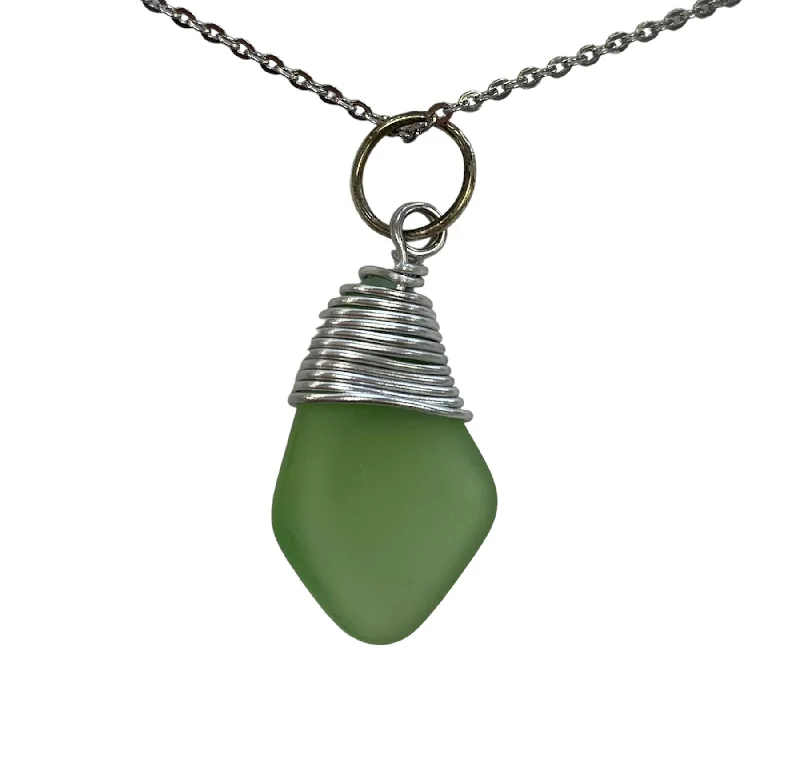 Best necklaces and pendants with sterling silver for an affordable yet stylish choice-Handmade Beach Glass Necklace