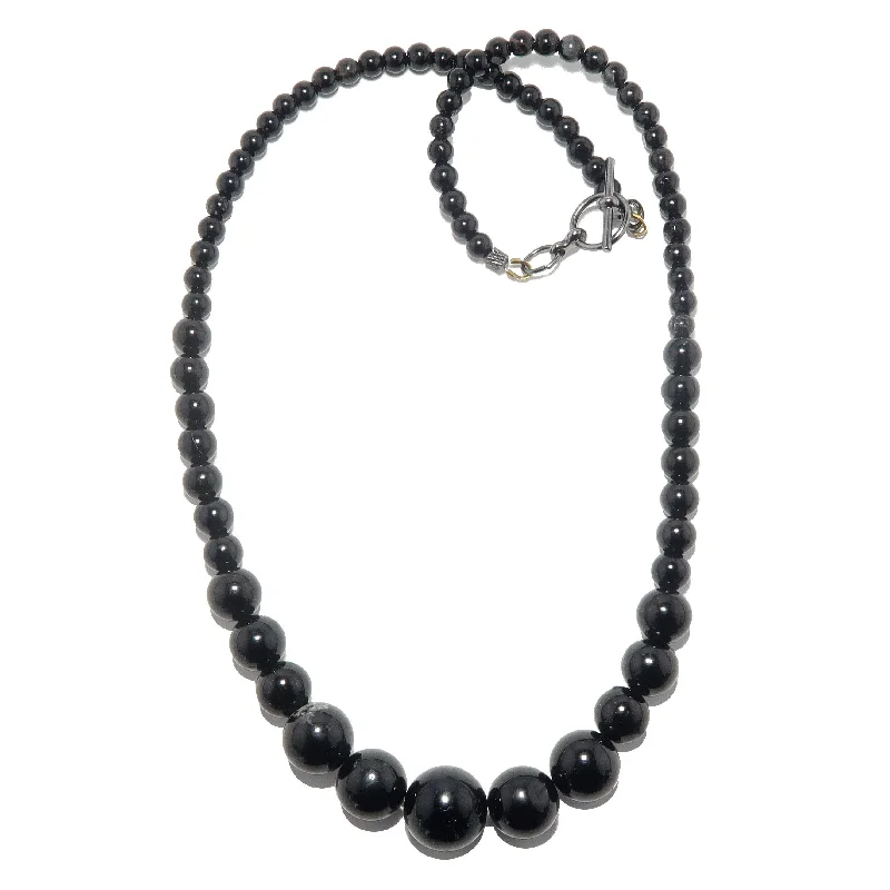 Stunning necklaces and pendants with birthstone pendants for a personal touch-Black Tourmaline Necklace Full Protection Beads