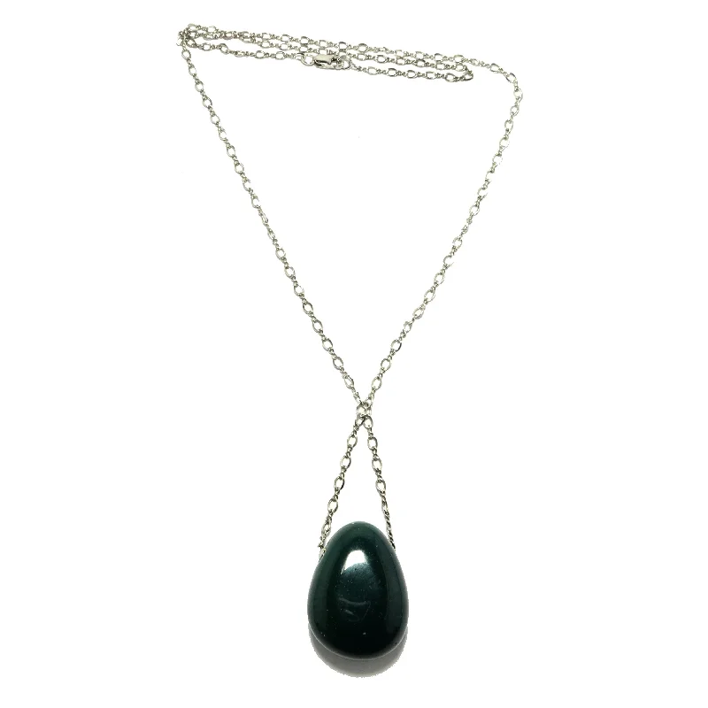 Elegant necklaces and pendants with diamond accents for added sparkle-Bloodstone Necklace Bravery  Stone Sterling Silver