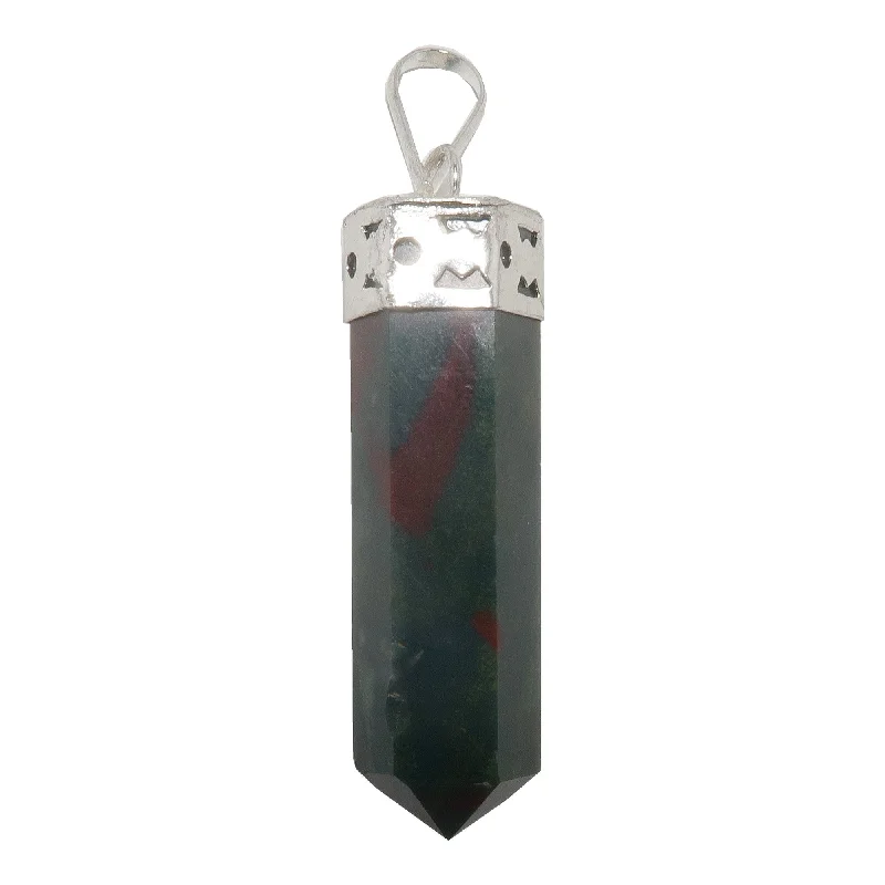 Best necklaces and pendants with emerald gemstones for a rich, sophisticated design-Bloodstone Pendant Everyday Christmas Point Stone Silver