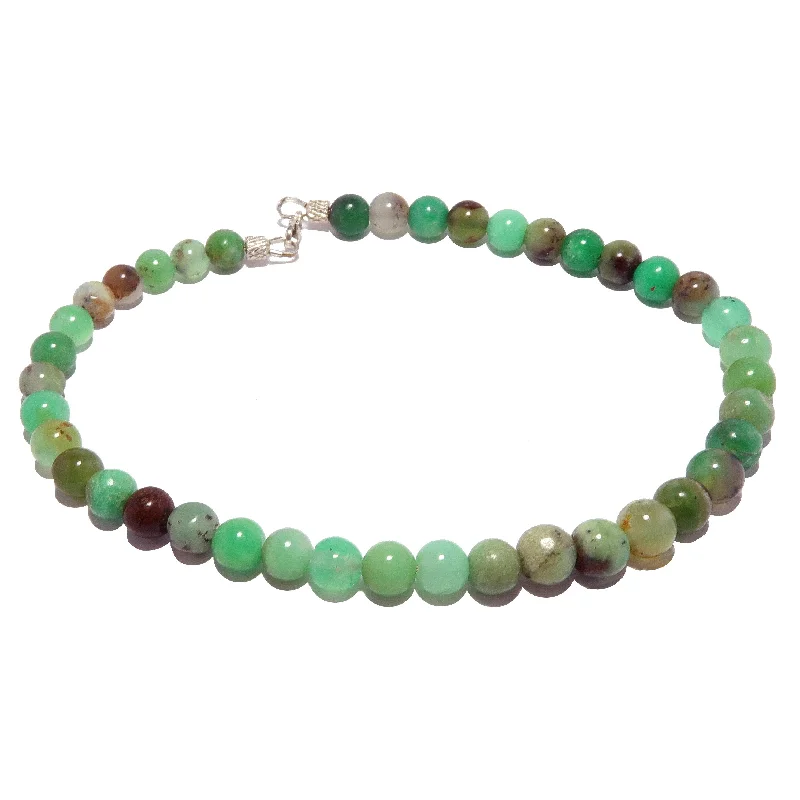 Necklaces and pendants with custom engravings for a personal, meaningful gift-Chrysoprase Anklet Limelight Beaded Crystals